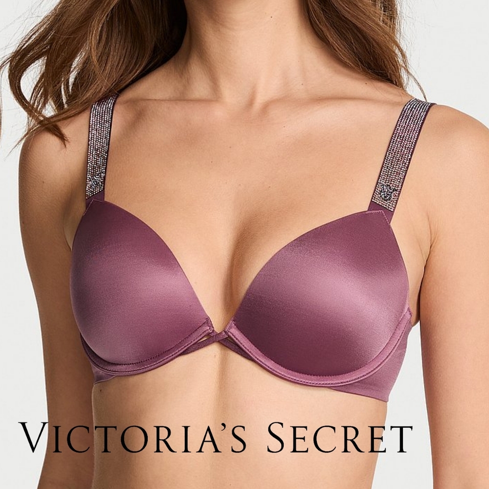 NWT Victoria's Secret Very Sexy
Logo Shine Strap Push-Up Bra- PURPLE VAPOR